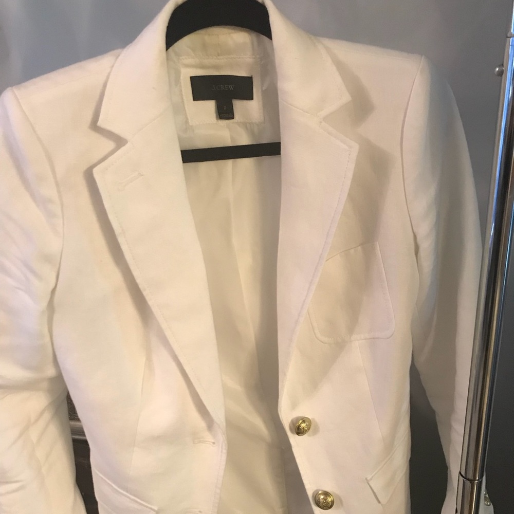Jcrew white linen jacket